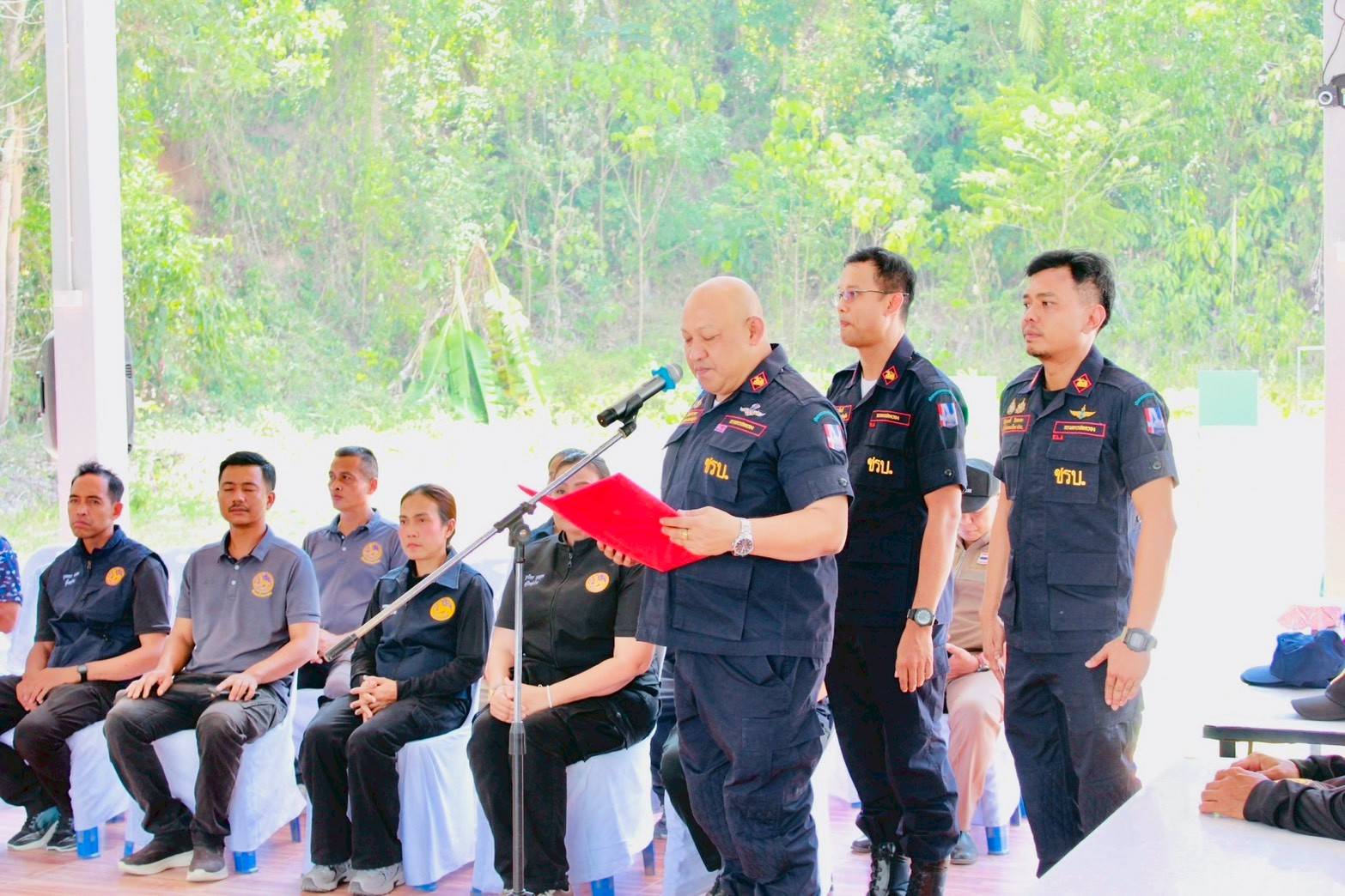พิธีเปิดโครงการฝึกอบรมจัดตั้งและทบทวนชุดรักษาความปลอดภัยหมู่บ้าน รุ่นที่ ๒ ประจำปีงบประมาณ พ.ศ.๒๕๖๙